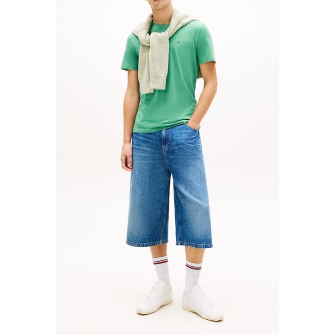 Tommy Hilfiger Heathered Xslim Jasper Shirt Bahama Green Maat: M | Basic T-Shirts Outlet | Heren | Groen