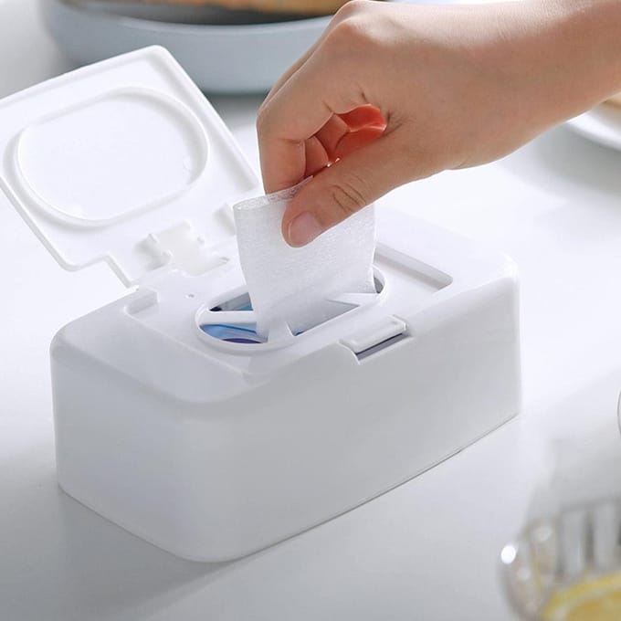 Doekjesdispenser Doekjeshouder Draagbare Navulbare Doekjescontainer Servetdoekjes Vers Etui Tissueboxen Opbergdoos Container wit