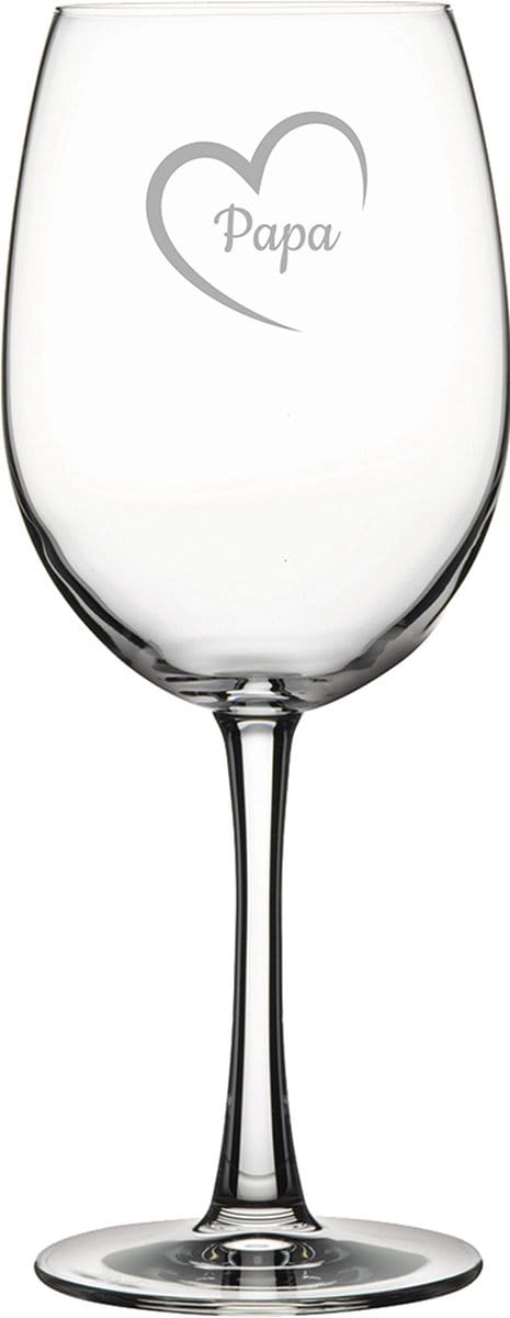 Gegraveerde Rode wijnglas 58cl Papa met hartje