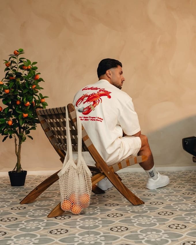 Baron Filou T-shirt SS26 Oversized Backprint Lobster Gang Off-White