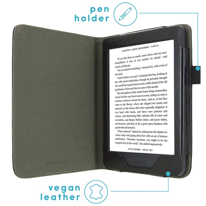 imoshion Vegan Leather Bookcase voor de Kobo Nia - Zwart