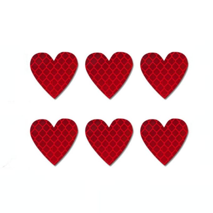 6 stuks hartvorm reflecterende autostickers nachtwaarschuwingsmarkering reflecterende stickers auto styling decoratie sticker auto-accessoires rood