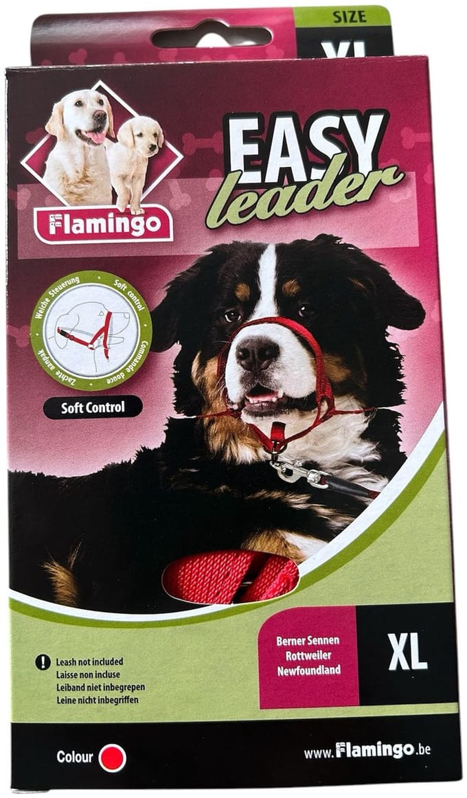 Flamingo Easy Leader Halsband Hond Rood Maat XL