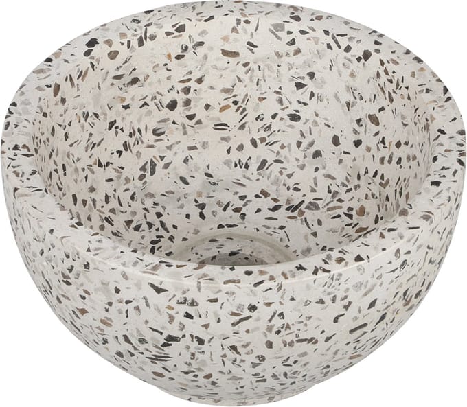 Differnz Ruz waskom - terrazzo - Ø 23 x 12 cm - zwart/wit