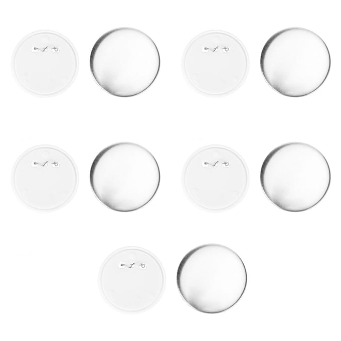 Lot de 100 pièces de badges vierges pour machine à fabriquer des boutons, boutons ronds antirouille à monter soi-même 3in white