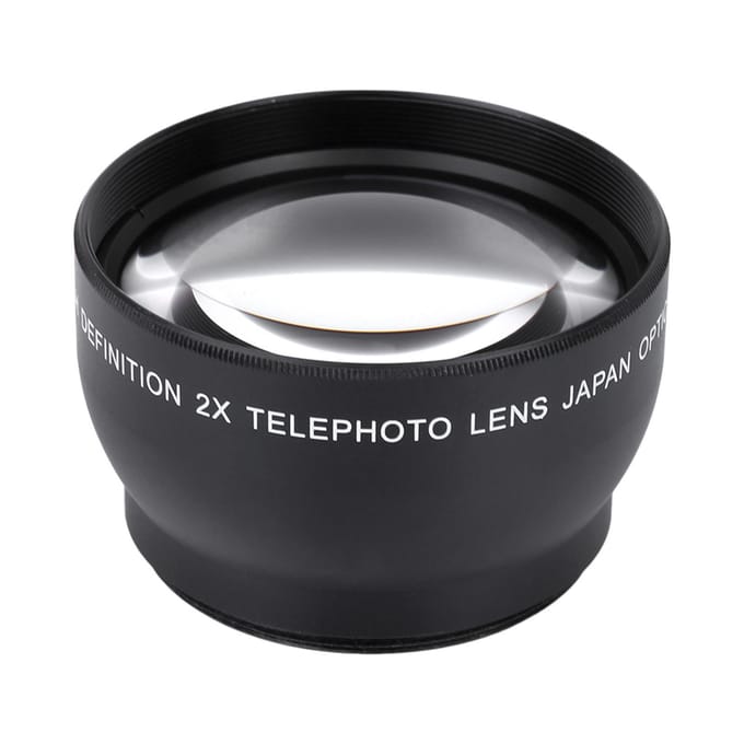 52mm 2X Vergroting HD Teleconverter Telelens voor 52mm Mount Camera wit