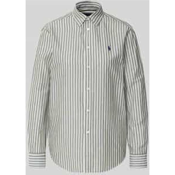 Regular fit overhemdblouse van mix van katoen en linnen