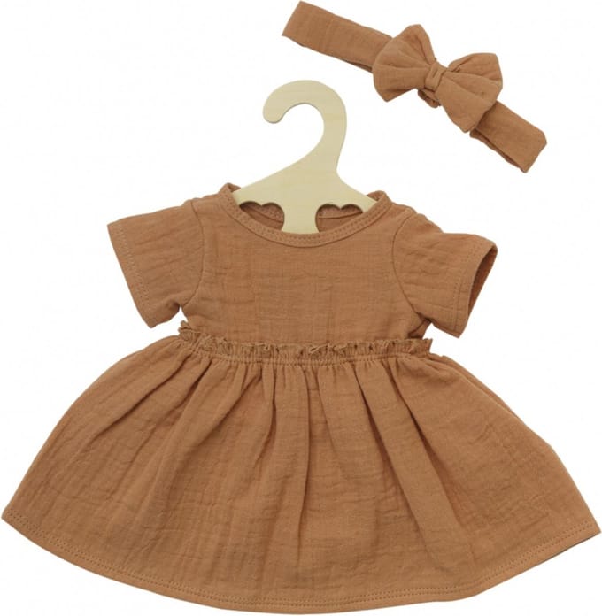 Heless Doll dress Brown with Ruffles 28-35 cm