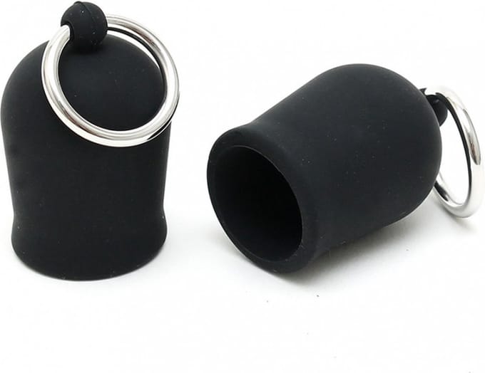 Bondage Play siliconen tepelzuigers met ring