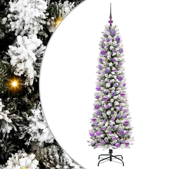 vidaXL - Kunstkerstboom - Wit - 180 - cm - PVC - en - Metaal - en - Plastic