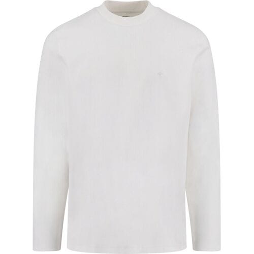 Fynch-Hatton T-Shirt Solid Color Mock Neck Cotton Interlock New Off White / male