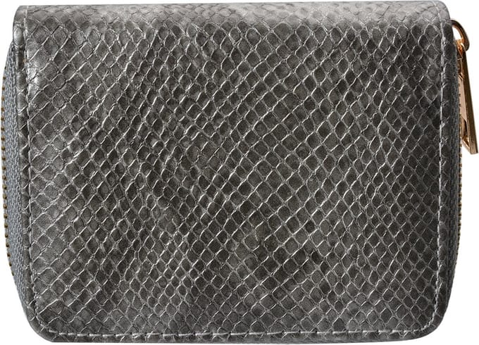 Clayre & Eef Portemonnee 11x9 cm Grijs Kunststof Slangenleer