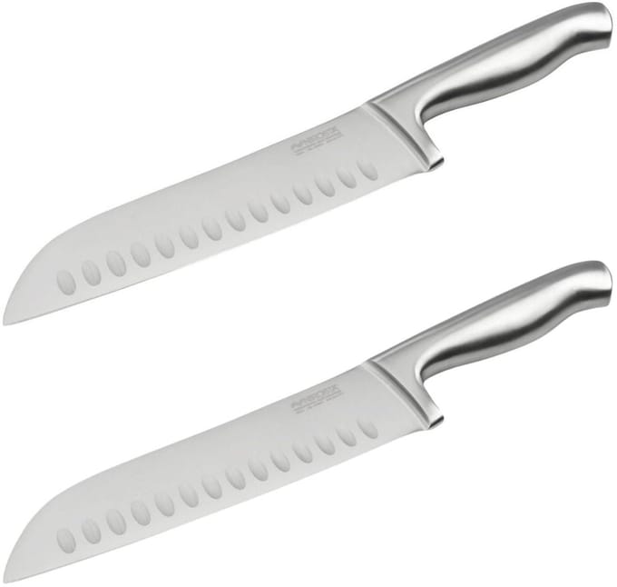 Set van 2 Santoku keukenmessen met 18 cm Nirosta Star lemmet