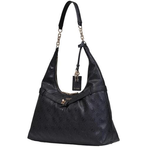 GUESS schoudertas Ella Logo Hobo Black Logo zwart