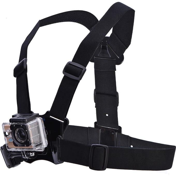 TELESIN Verstelbare Borstband Harness Riem voor Gopro Hero 5 4 3+ 3 Sportcamera black