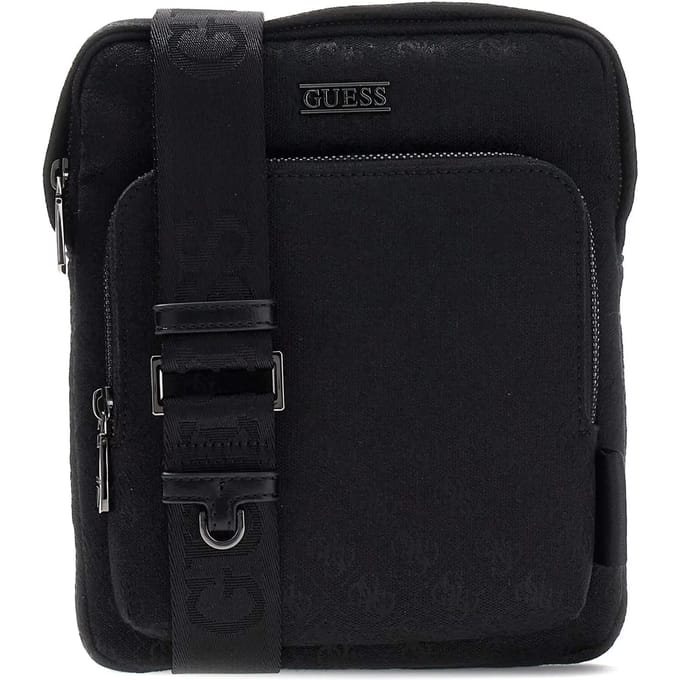 Guess Boston Kleine Schoudertas Heren - Imitatieleer - Zwart