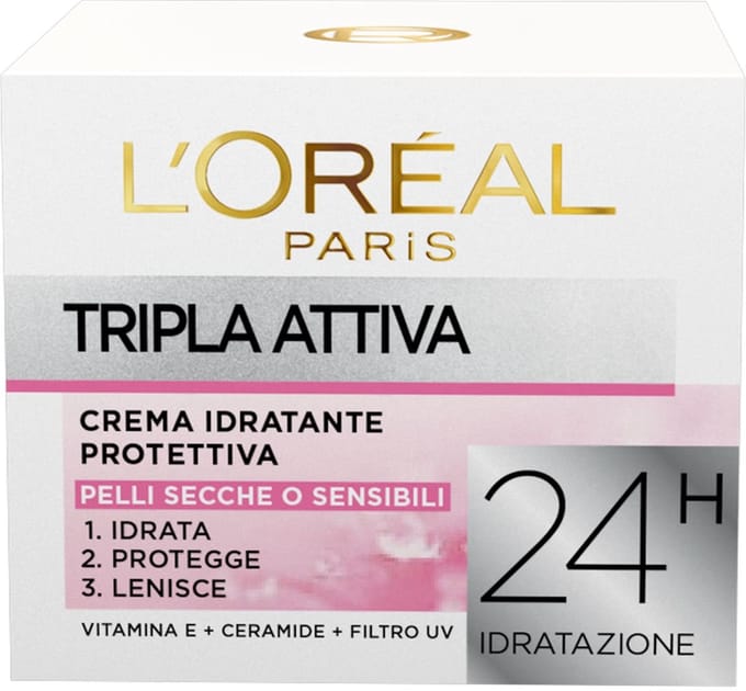 L'Oréal Paris - Triple Active - Multi-Beschermende Hydraterende Crème voor Droge en Gevoelige Huid – 50 ml