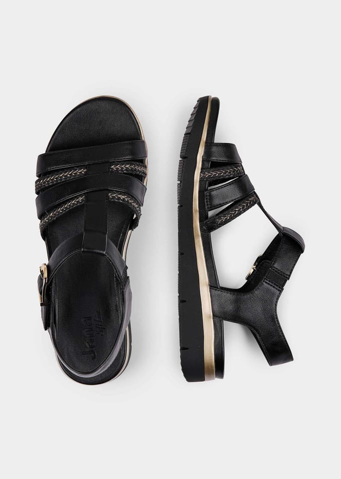 Sandalen met sleehak - zwart - Gr. 37 van Goldner Fashion