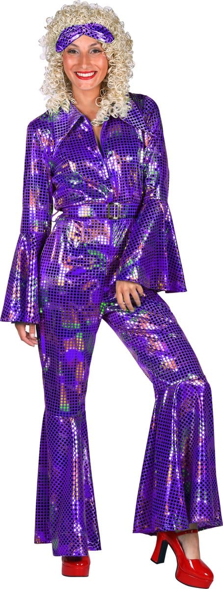 Catsuit Disco Paars - Jaren 80 & 90 - Dames