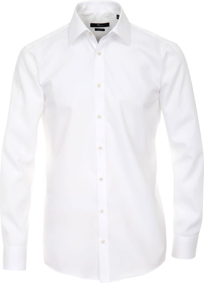 VENTI modern fit overhemd - wit - Strijkvrij - Boordmaat: 43