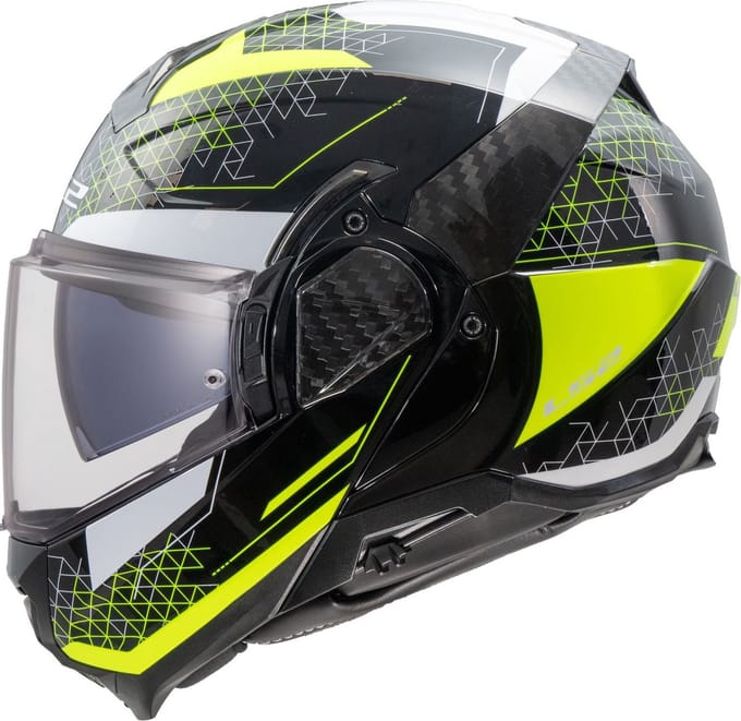 LS2 FF910 Advant II Astral H-V Geel Systeemhelm - Maat 3XL - Helm