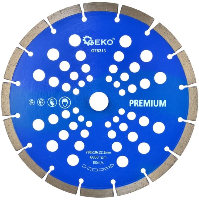 GEKO Diamantschijf - Gesegmenteerde Rand - 230 mm - Snelle Stofafvoer