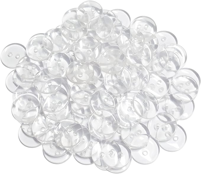 Transparante Knopen Set van 150 Stuks, 10/12.5/15mm, Reversible 2-Gat Knopen voor Kleding, Beddengoed en Creatieve Projecten