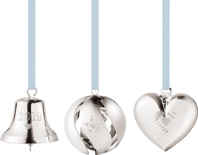 Georg Jensen Seasonal Christmas Collection 2019 Gift Set - Bel, Bal en Hart - Messing - Zilver