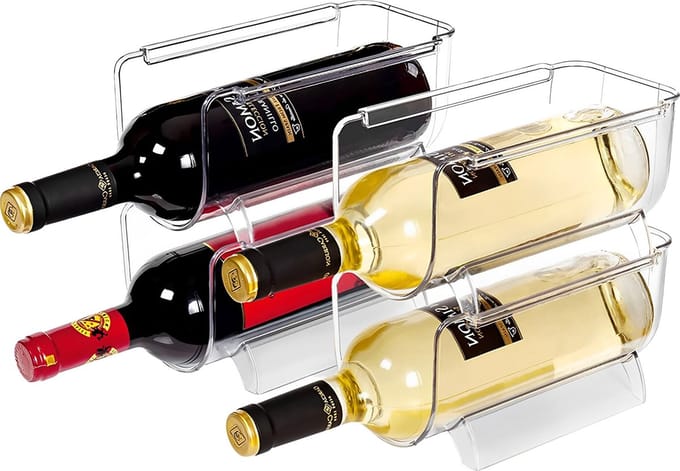 Excellent Houseware Flessenhouder Koelkast - Stapelbaar - Koelkast Organizer - Transparant