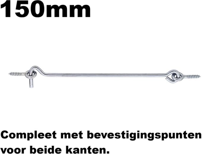 Windhaak 150mm | Compleet Met Twee Bevestigingspunten | Gegalvaniseerd