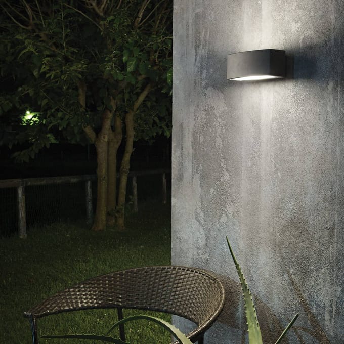 Ideal Lux buitenwandlamp Andromeda antraciet aluminium 22 cm