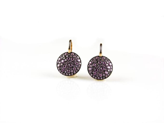 model Rondo oorringen in zilver roze verguld roos