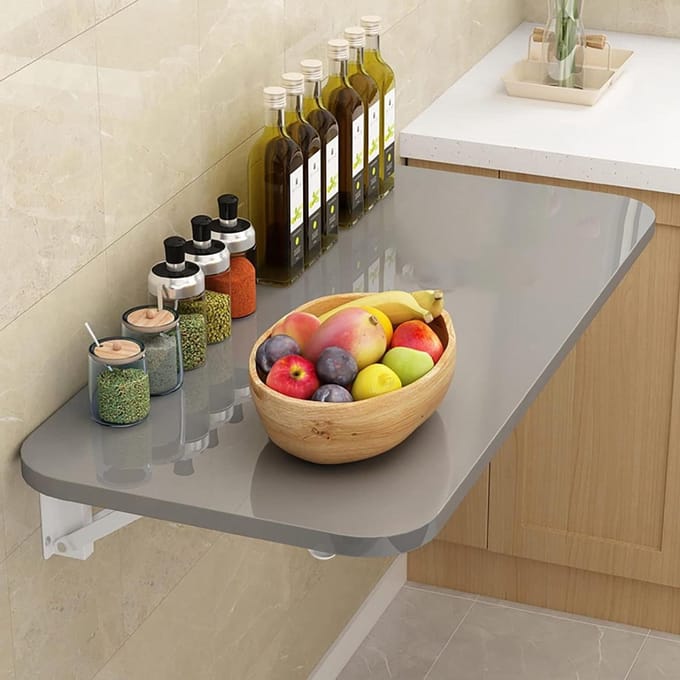 Inklapbare Wandtafel - Zwevend Bureau - Ruimte Besparen - Veiligheidsgericht Ontwerp - Compact - Veelzijdig
