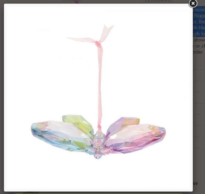 Ornament vlinder acryl geslepen diverse kleuren 10x8x2