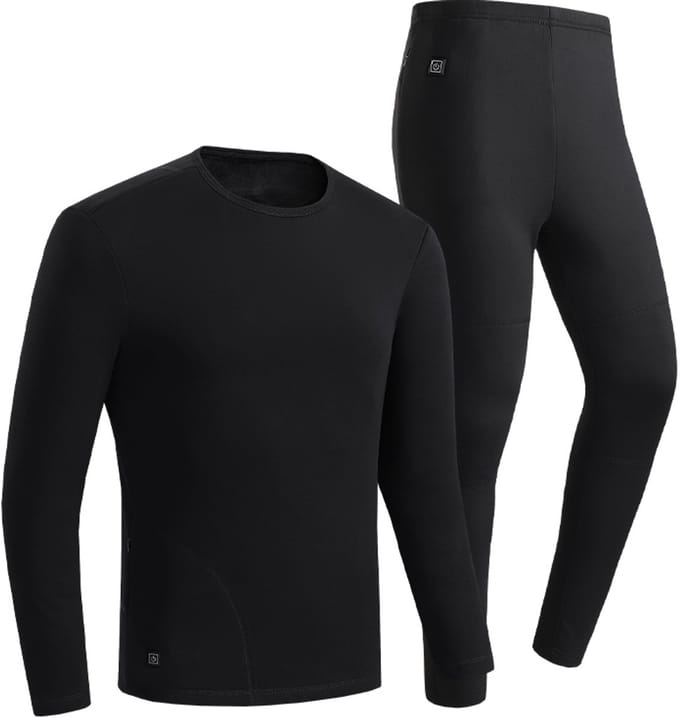 Verwarmde Onderkleding Heren - Elektrisch Verwarmd Ondergoed Set Black M