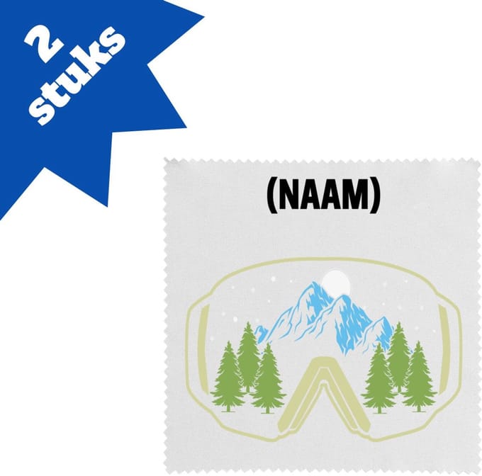 Akyol - snowboard met eigen naam brillendoekjes - Snowboarden - snowboarders - wintersport - 17,8 bij 17,8 cm - 2 stuks
