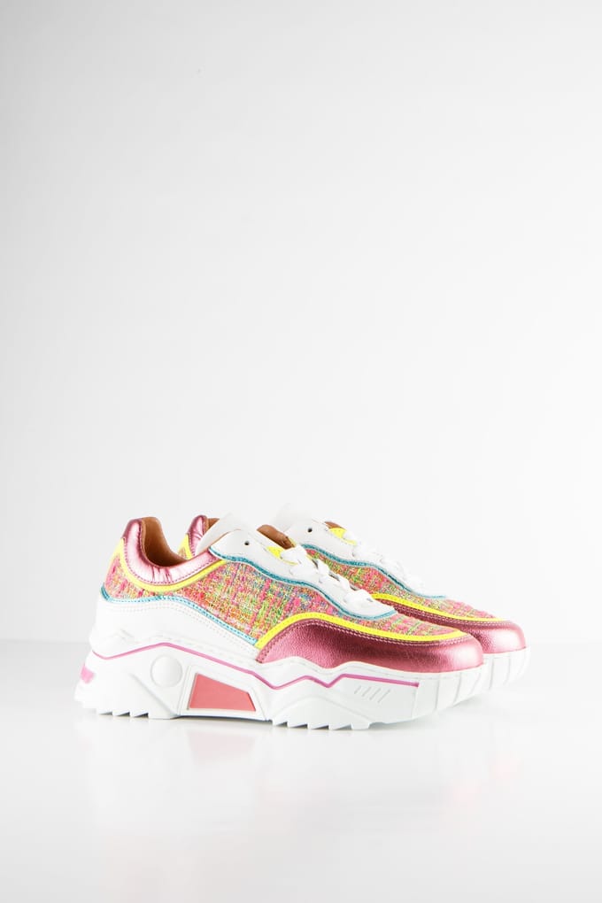 DWRS label Moon Tweed Sneaker Pink / Yellow Taglia: 40 | Sneakers Outlet | Donna | Rosa