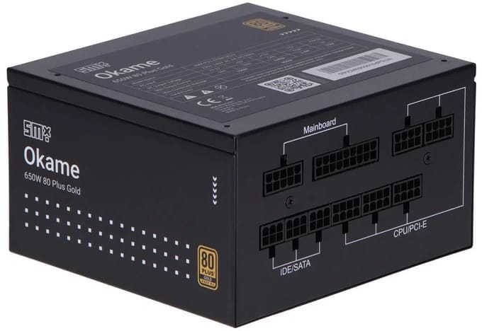SMX Okame M2 - 650 Watt Interne Voeding 80 Plus Gold Modulair ATX