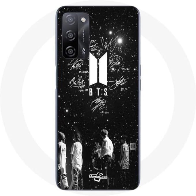 Hoesje - BTS - Oppo A55 5G - Flexibel - Zwart - BTS Leden