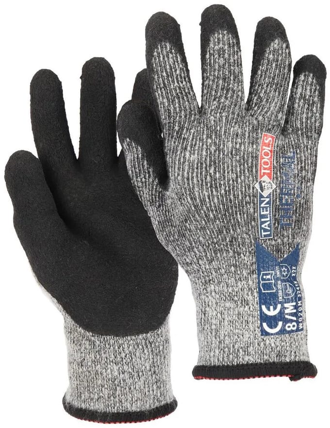 Talen Tools - Werkhandschoenen - Thermo - Extra warm - Maat M - Grijs