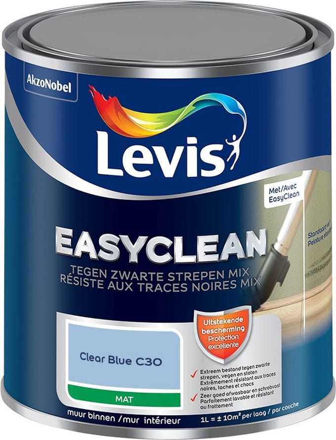 Levis - Easyclean Tegen Zwarte Strepen Mix - Clear Blue C30 - Mengverf - 1 L