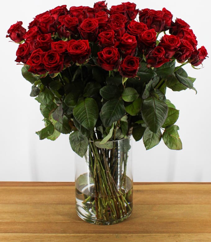 Rode Rozen - Red Naomi - Lengte 70 cm - 50 Rozen - Vers van de Kweker