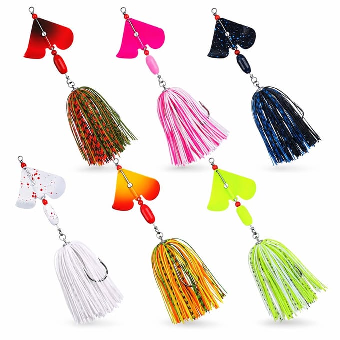 S&D | Buzzbait Set 6 Stuks – Spinnerbait Hart Kunstaas 19g – Voor Snoek, Baars, Roofvis & Forel