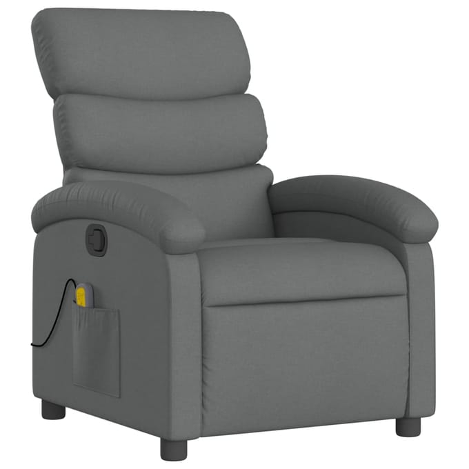 vidaXL - Massagestoel - in - donkergrijze - stof