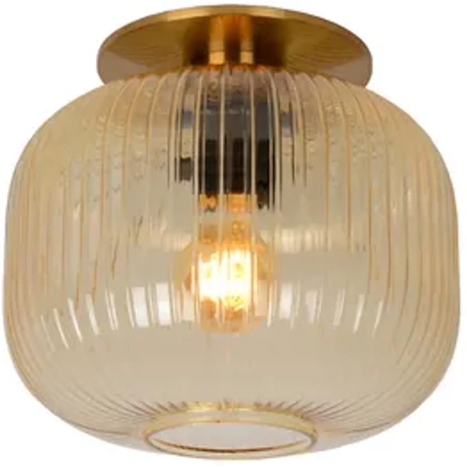 Lucide Tafellamp Virgil - Amber Glas - Diam. 25,5cm - E27