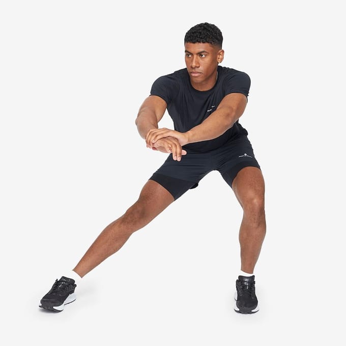Ronhill | Men's Core Twin Short | black/bright white | S