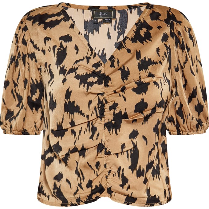 Faina Blouse Dames Camel Veelkleurig