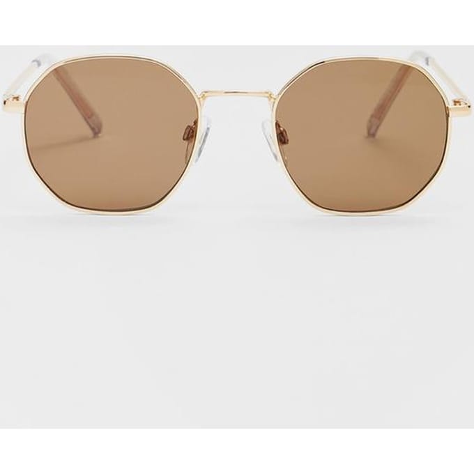 Stradivarius Hexagonale metalen bril  Bruin OS