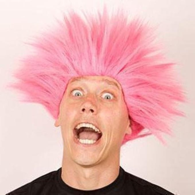 Pruik Electric shock roze