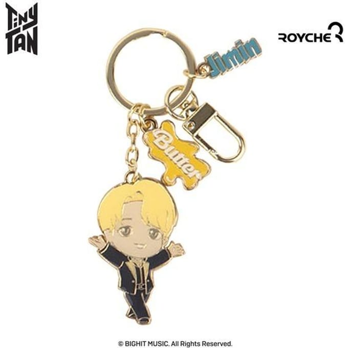 Bts (Bangtan garçons) Porte-clés en métal TinyTAN Butter Swing, officiel, original, authentique, K-POP, idole beige